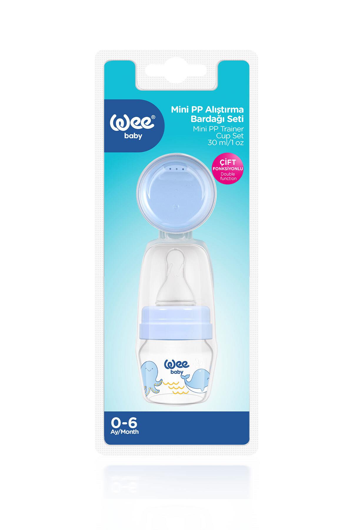 Wee Baby Mini PP Alıştırma Bardağı Seti 30 Ml Mavi