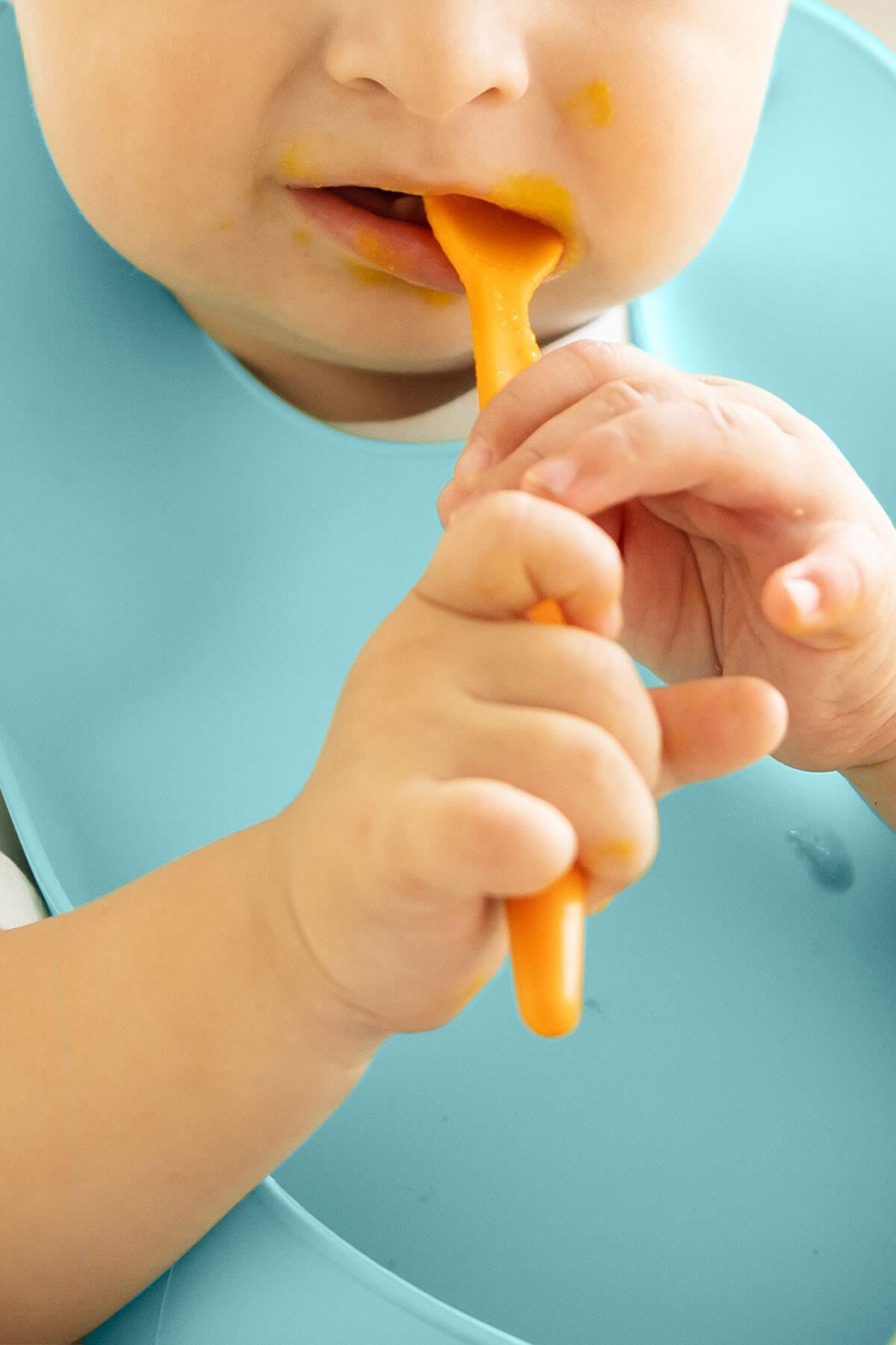 Wee Baby Nanninom Silikon Mama Önlüğü Mavi