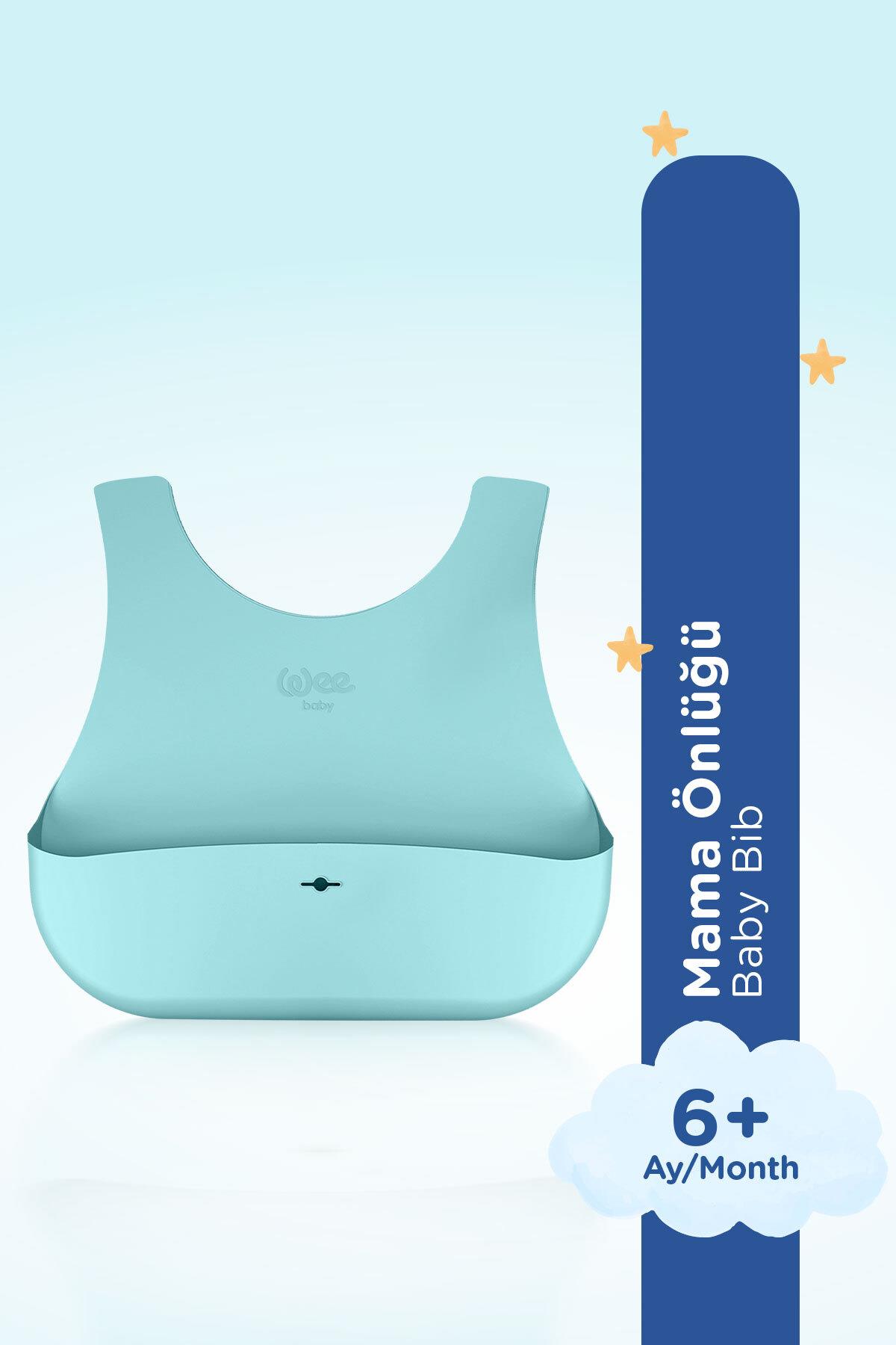 Wee Baby Nanninom Silikon Mama Önlüğü Mavi