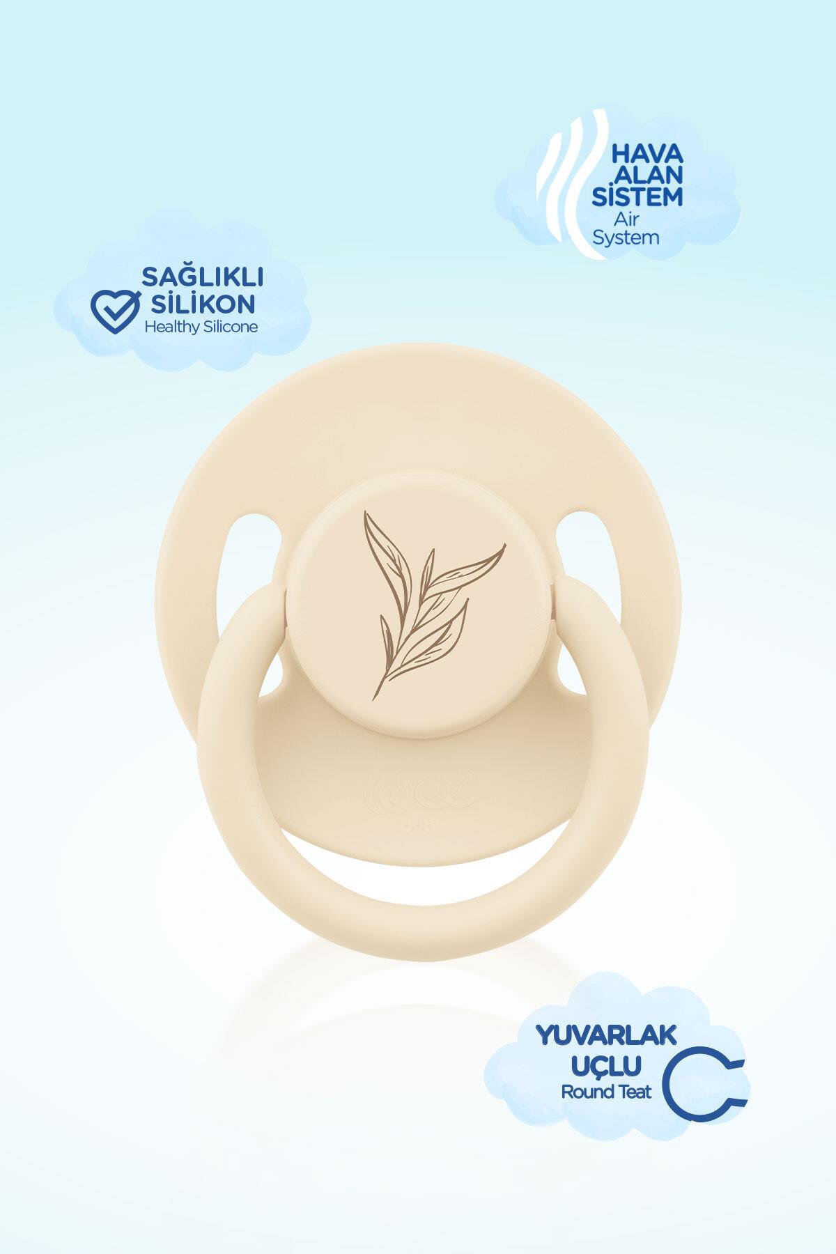 Wee Baby Pure Yuvarlak Uçlu Kauçuk Emzik No:3 18+ ay Krem