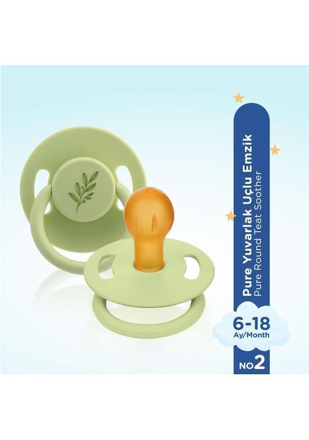 Wee Baby Pure Yuvarlak Uçlu Kauçuk Emzik No:2 6-18 ay Yeşil
