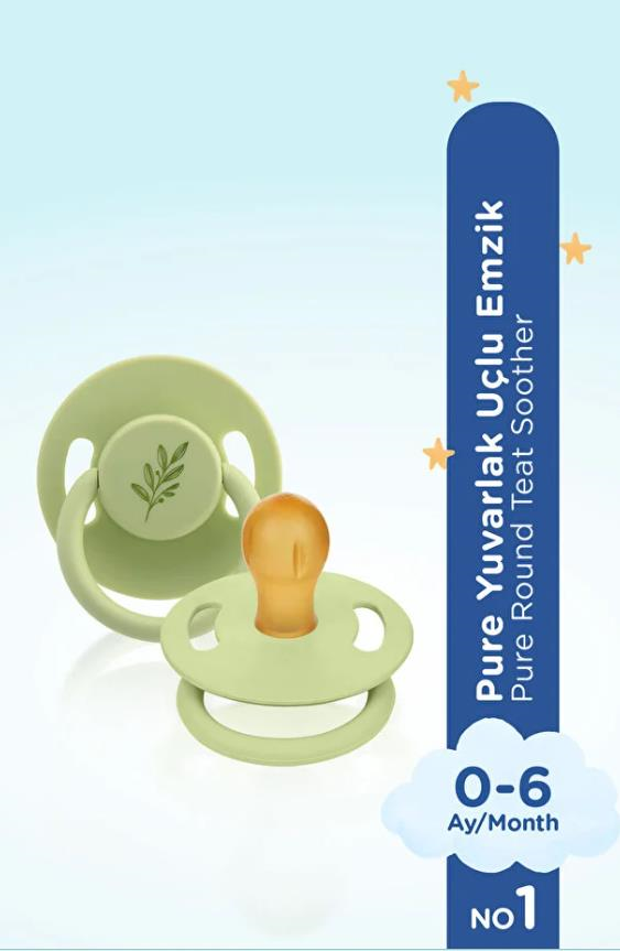Wee Baby Pure Yuvarlak Uçlu Kauçuk Emzik No:1 0-6 ay Yeşil