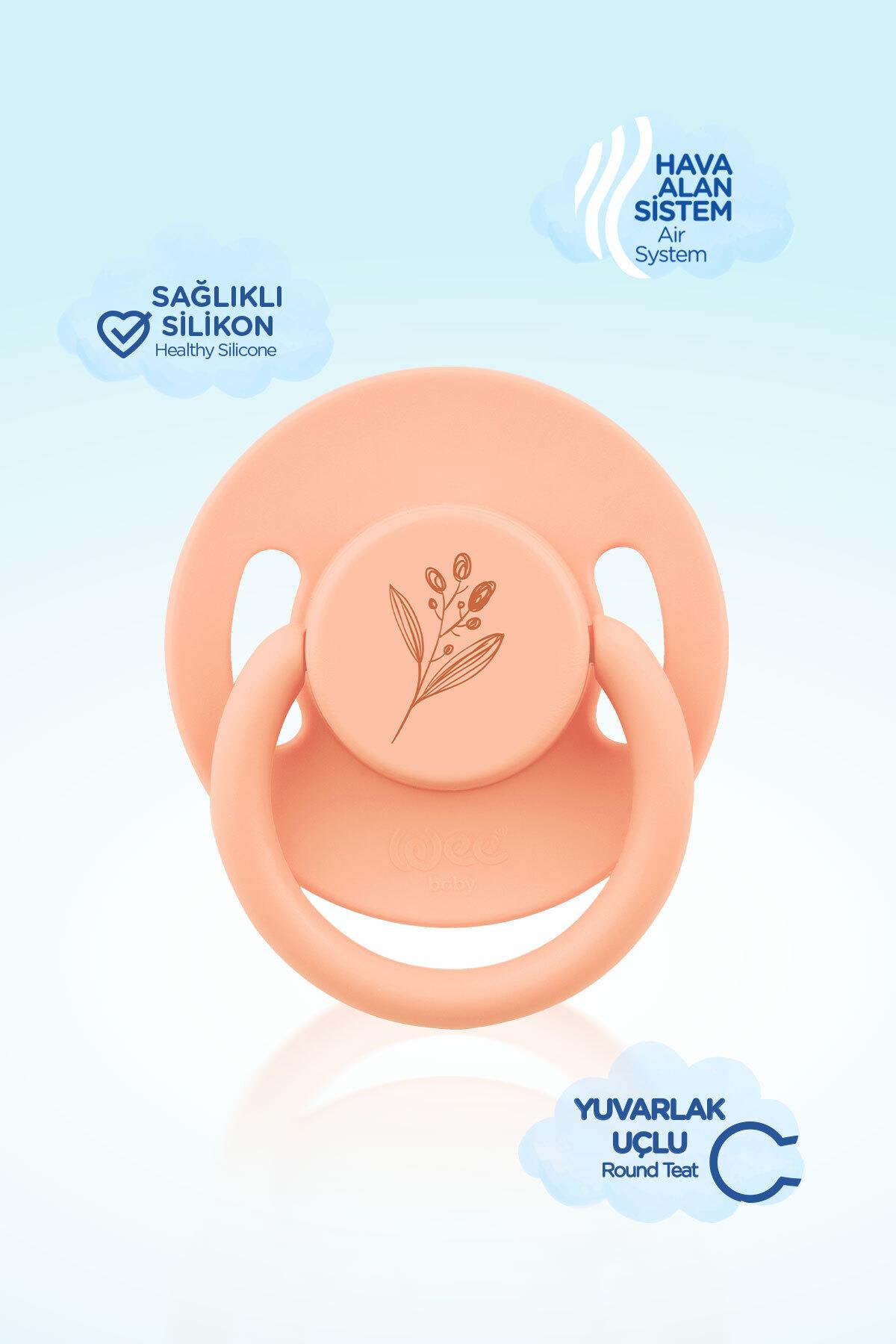 Wee Baby Pure Yuvarlak Uçlu Kauçuk Emzik No:3 18+ ay Somon