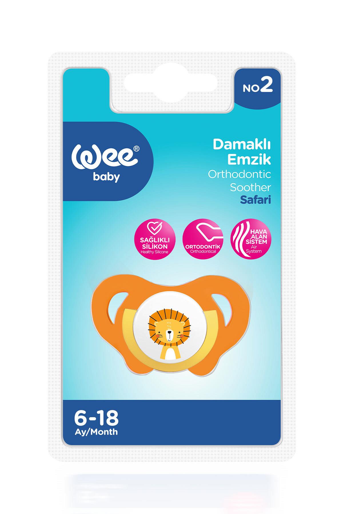 Wee Baby Safari Emzik No:2  6-18 Ay Turuncu