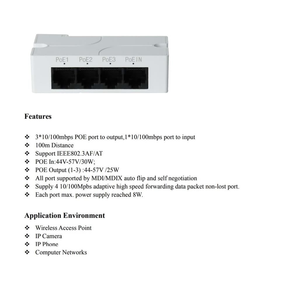 1 GİRİŞ 3 ÇIKIŞ RAY TİPİ P.KASA POE EXTENDER