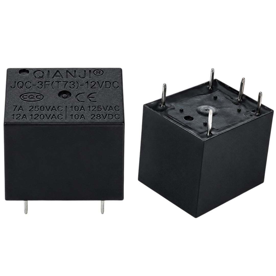 12 Volt 10 Amper DC Tek Kontak 5 Pinli Küp Röle JQC-3F(T73)