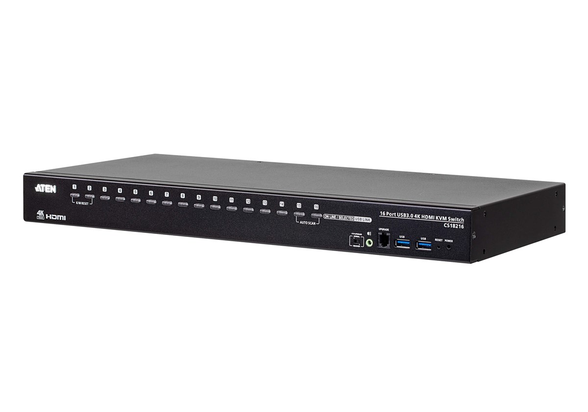 16-Port USB 3.0 4K HDMI KVM Switch, Kabin Tipi, Kabin Montaj Kiti ürün ile birlikte gelir<br>
16-Port USB 3.0 4K HDMI KVM Switch with Rack Mounting Kit