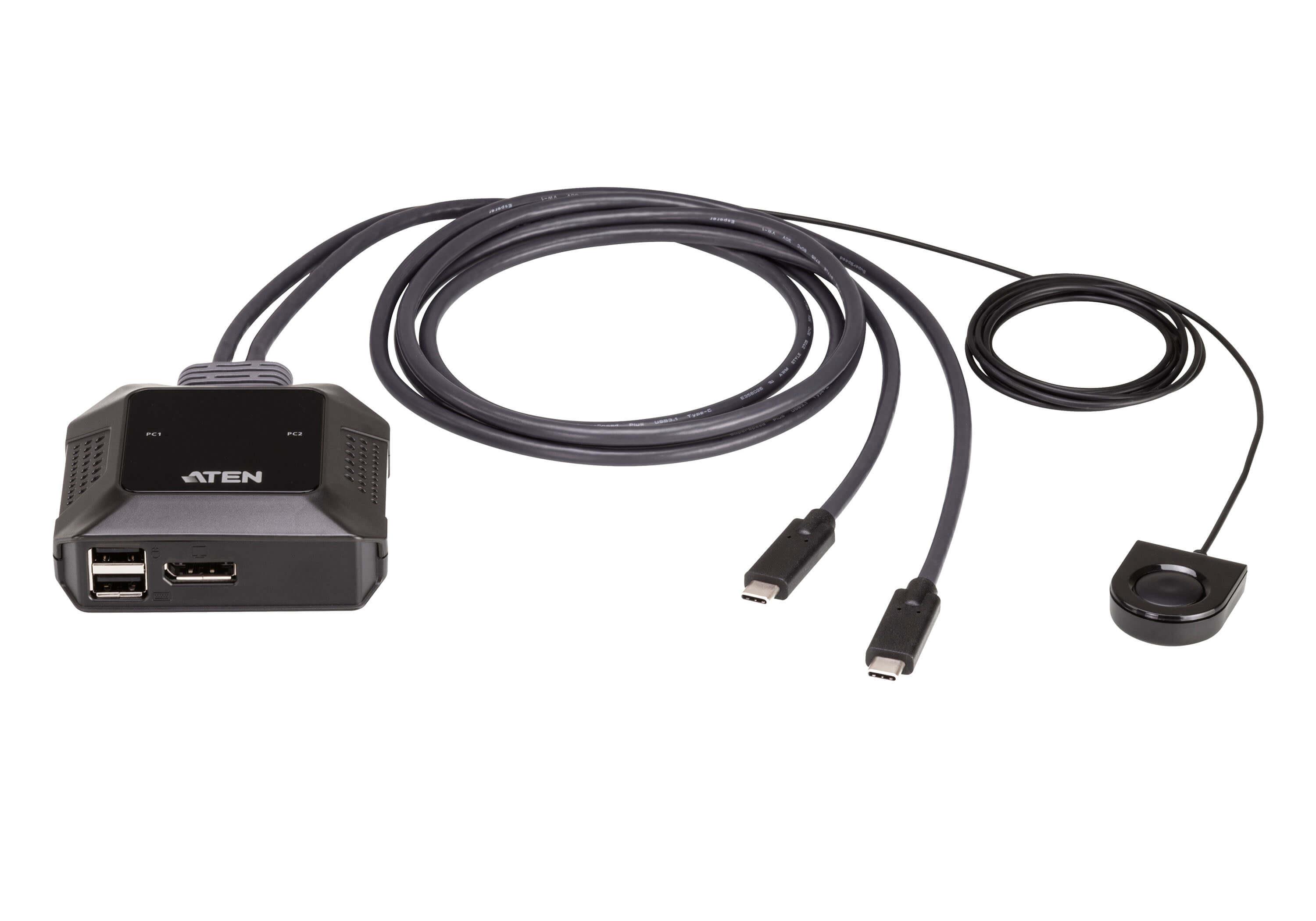 2-Port USB-C 4K DisplayPort KVM Switch, Uzak Port Seçici dahil<br>
2-Port USB-C 4K DisplayPort KVM Switch with Remote Port Selector 