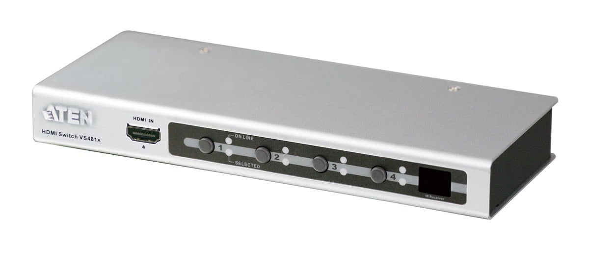 4 Port HDMI Switch,  4 giriş -  1 çıkış, uzaktan kumanda ürünle birlikte gelmektedir<br>
4-Port HDMI Switch
