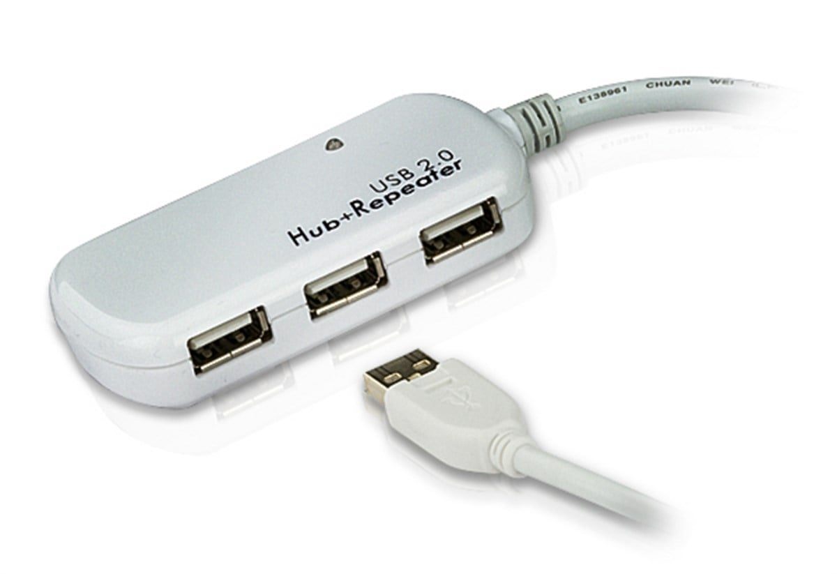 4 Port USB 2.0 Sinyal Uzatma Hub'ı , 12 metre, plastik<br>
4 Port USB 2.0 Extender Hub, 12 meters