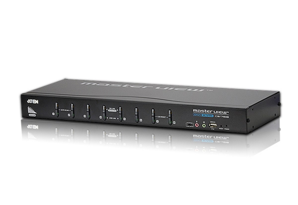 8 port'lu USB 2.0 DVI KVMP™ Switch + konsol monitör bağlantısı DVI ya da VGA + 2 portlu USB (2.0) Hub, Masaüstü Tip, KVM bağlantı kablosu ilave olarak temin edilmelidir 