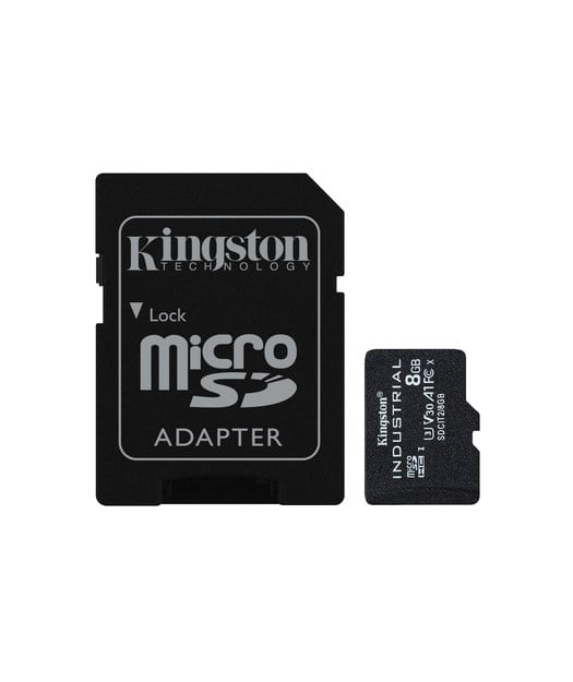 8GB microSDHC Industrial C10 A1 pSLC Card + SD Adapter
