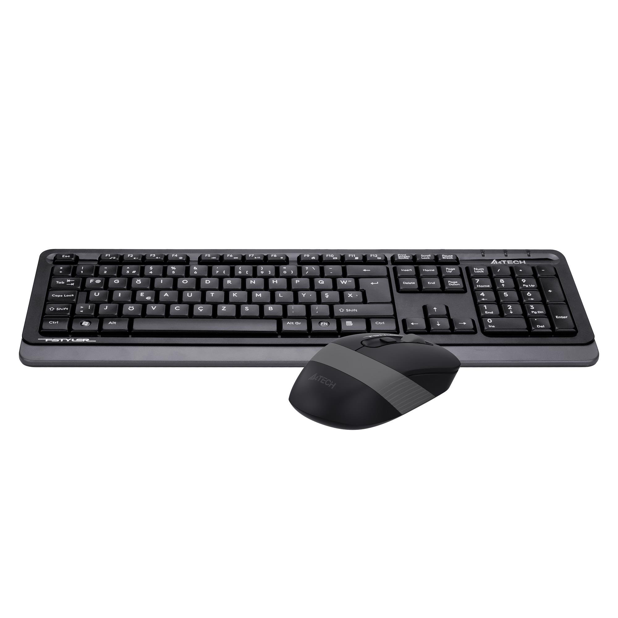A4 TECH FG1010 KABLOSUZ STANDART GRİ F KLAVYE MOUSE