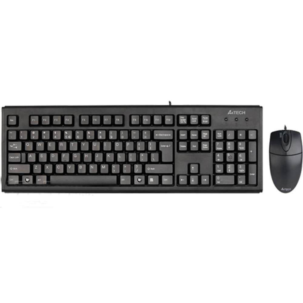 A4 TECH KM-72620D TÜRKÇE USB MULTİMEDYA SİYAH Q KLAVYE MOUSE