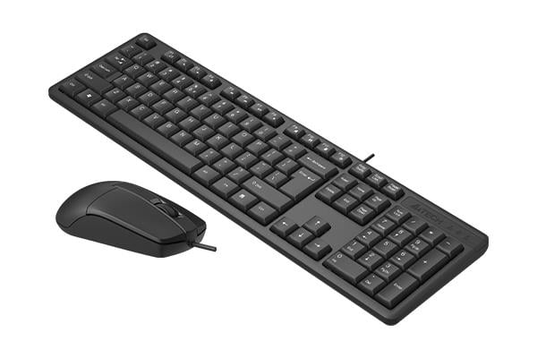 A4 TECH KR-3330S Q Türkçe USB Multimedya Siyah Sessiz Mouse Klavye+ Mouse