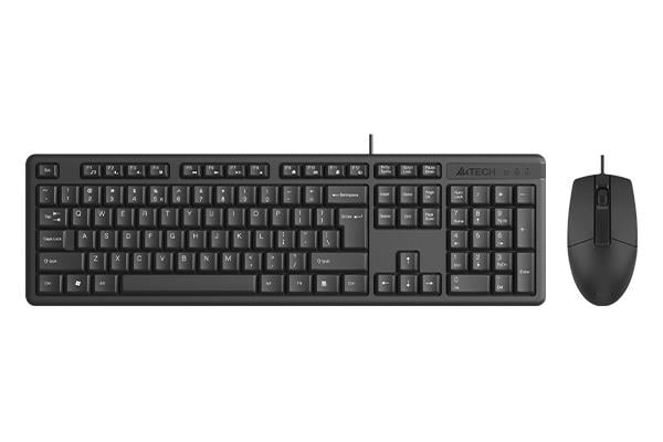 A4 TECH KR-3330S Q Türkçe USB Multimedya Siyah Sessiz Mouse Klavye+ Mouse