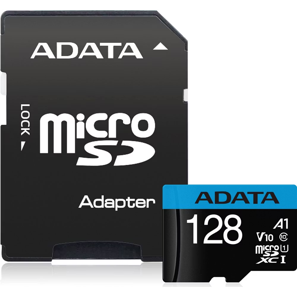 ADATA 128GB Premier 100MB/S CLASS10 A1 Adaptörlü MicroSDXC Hafıza Kartı AUSDX128GUICL10A1-RA1