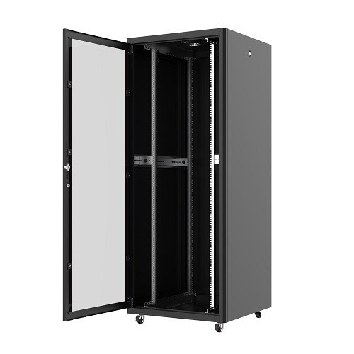 AGER 36U 800x800mm Dikili Tip Siyah Kabinet Vega AG-VB36U8080S1 Cam Kapak