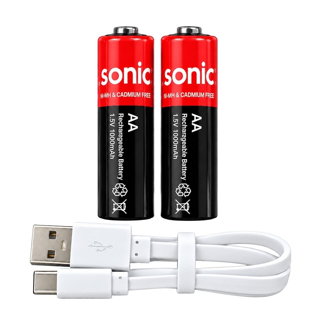Asonic PL1400 1.5V 1400 mAh-2600 Mvh Type-C Şarjlı 2'li AA Pil
