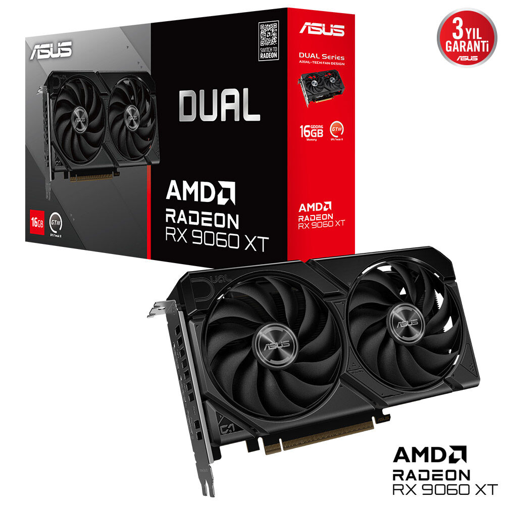ASUS 16GB DUAL RX9060XT-16G GDDR6 128bit HDMI-DP PCIE 5.0