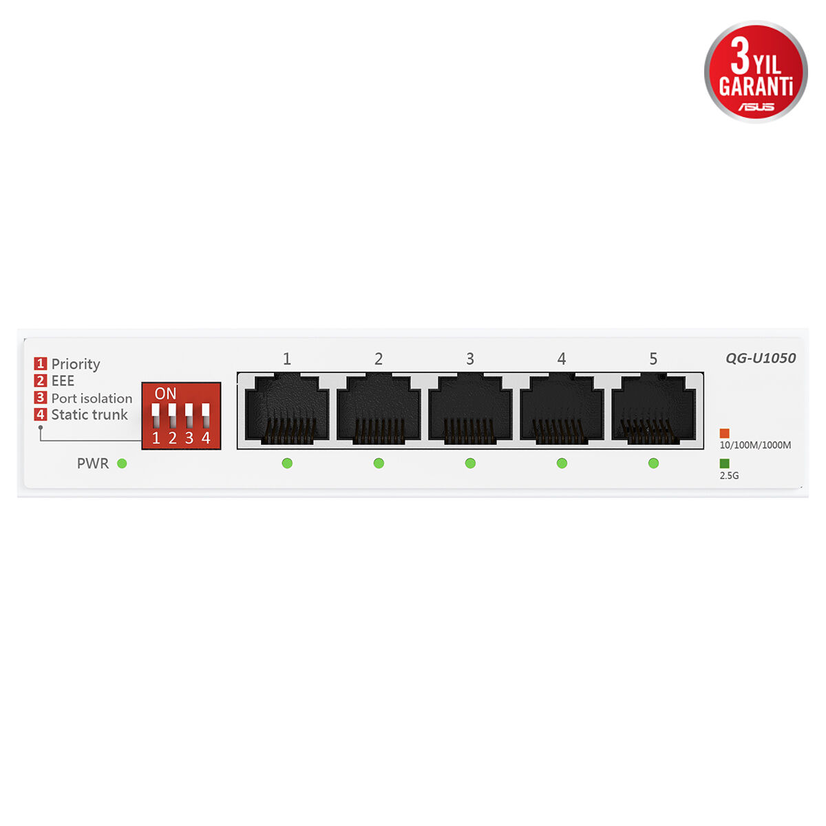 ASUS 5port 2.5GbE Yönetilemez Switch QG-U1050