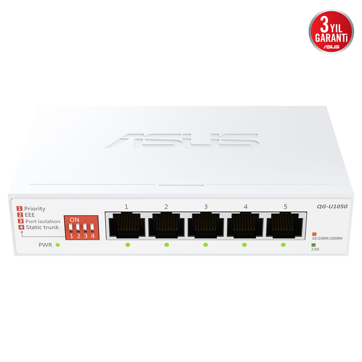 ASUS 5port 2.5GbE Yönetilemez Switch QG-U1050