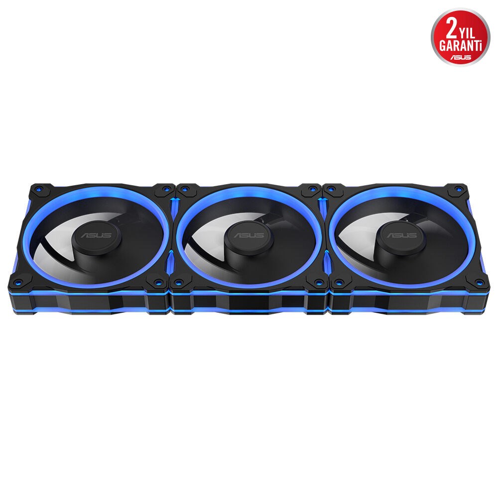 ASUS PRIME 120MM MR120 ARGB 1600RPM 58CFM PWM Aura Sync Siyah Kasa Fanı 3'lü paket 90DA00I0-B09020