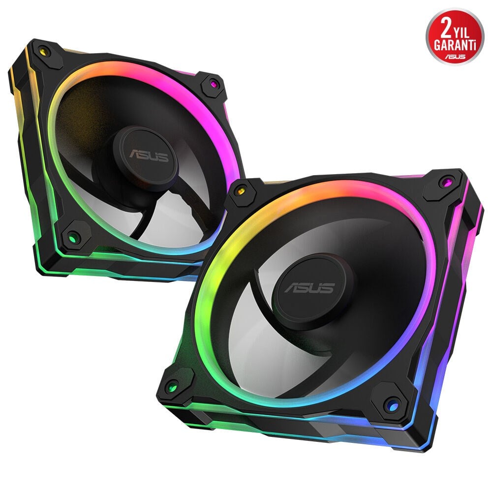 ASUS PRIME 120MM MR120 ARGB 1600RPM 58CFM PWM Aura Sync Siyah Kasa Fanı 3'lü paket 90DA00I0-B09020