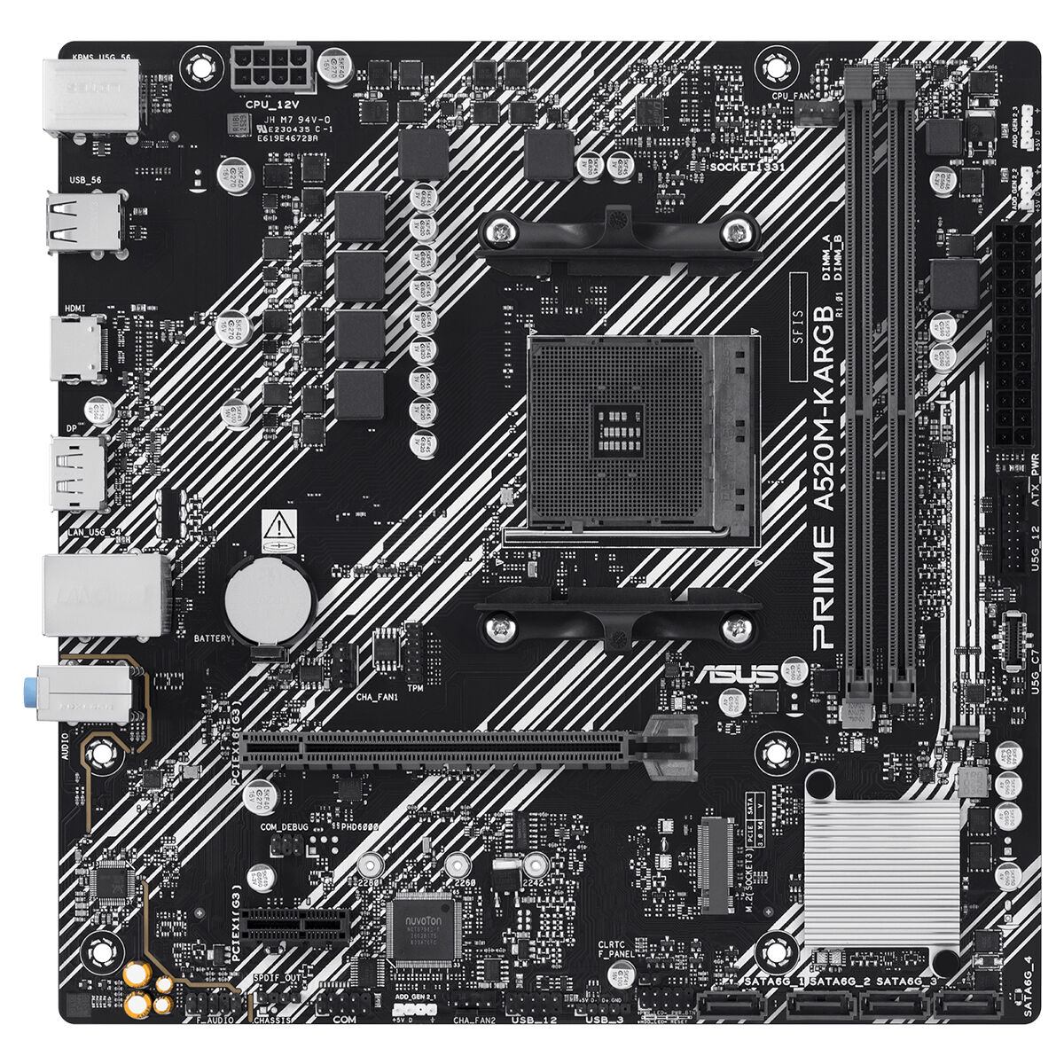 ASUS PRIME A520M-K ARGB DDR4 HDMI-DP PCIE 4.0 AM4 mATX