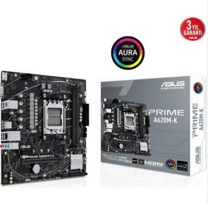 ASUS PRIME A620AM-K A620 DDR5 (Vga Yok) GLan mATX HDMI DP M2 ARGB AM5 AMD Anakart