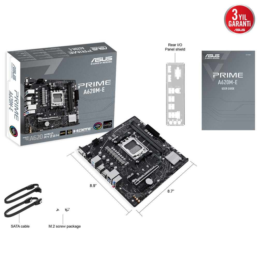 ASUS PRIME A620M-E DDR5 HDMI PCIE 4.0 AM5 mATX