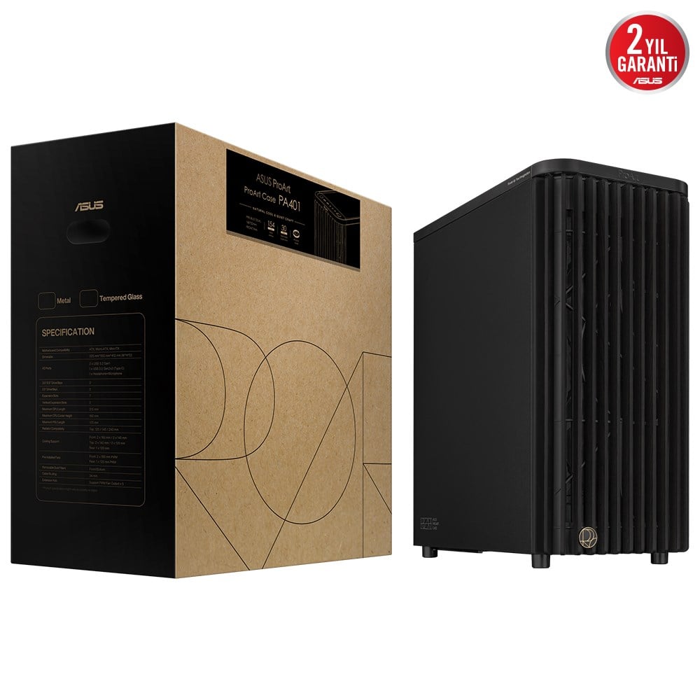 ASUS PROART PA401 WOOD METAL Gaming Mid-Tower Pc Kasası / 90DC00M0-B39010