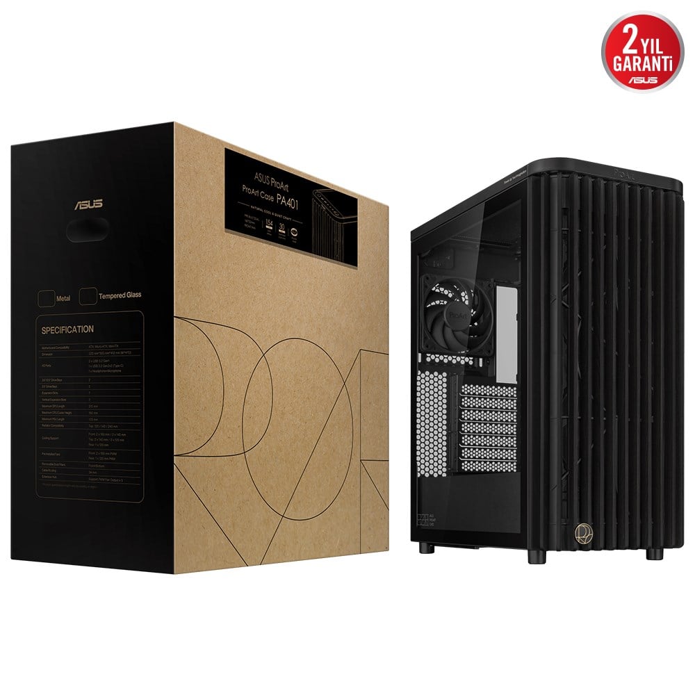 ASUS PROART PA401 WOOD TG PWM Gaming EATX PC Kasası 90DC00M0-B39000