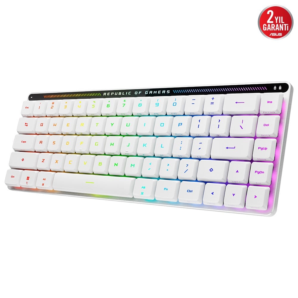 ASUS ROG Falchion RX Low Profile Kırmızı Optik Switch Üç Modlu Kablosuz Türkçe Q Mekanik Klavye / 90MP03EC-BKYA10