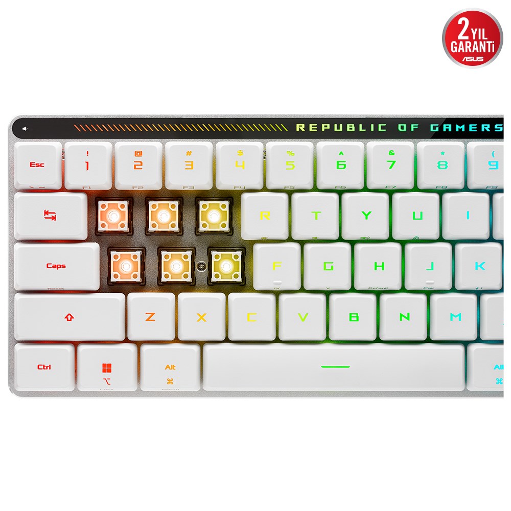 ASUS ROG Falchion RX Low Profile Kırmızı Optik Switch Üç Modlu Kablosuz Türkçe Q Mekanik Klavye / 90MP03EC-BKYA10