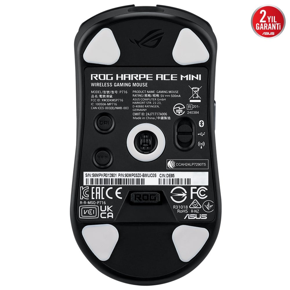 ASUS ROG Harpe Ace Mini P716 42000 DPI 49g Kablosuz Siyah Oyuncu Mouse / 90MP03Z0-BMUA00