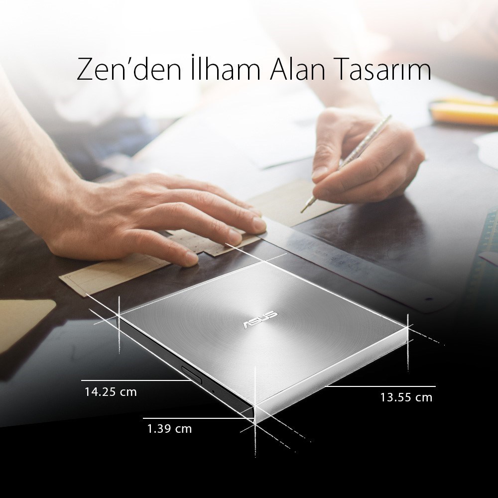 ASUS SDRW-08U5S-U Ultra İnce Taşınabilir Harici DVD/CD Yazıcı ve Okuyucu