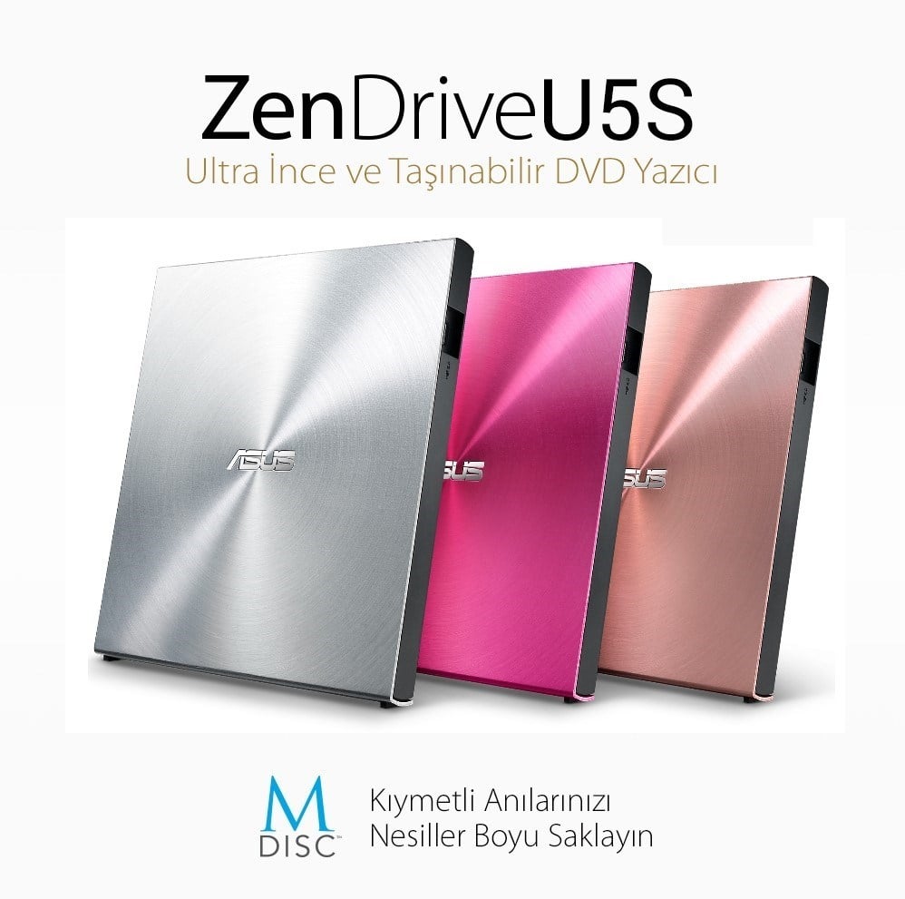 ASUS SDRW-08U5S-U Ultra İnce Taşınabilir Harici DVD/CD Yazıcı ve Okuyucu