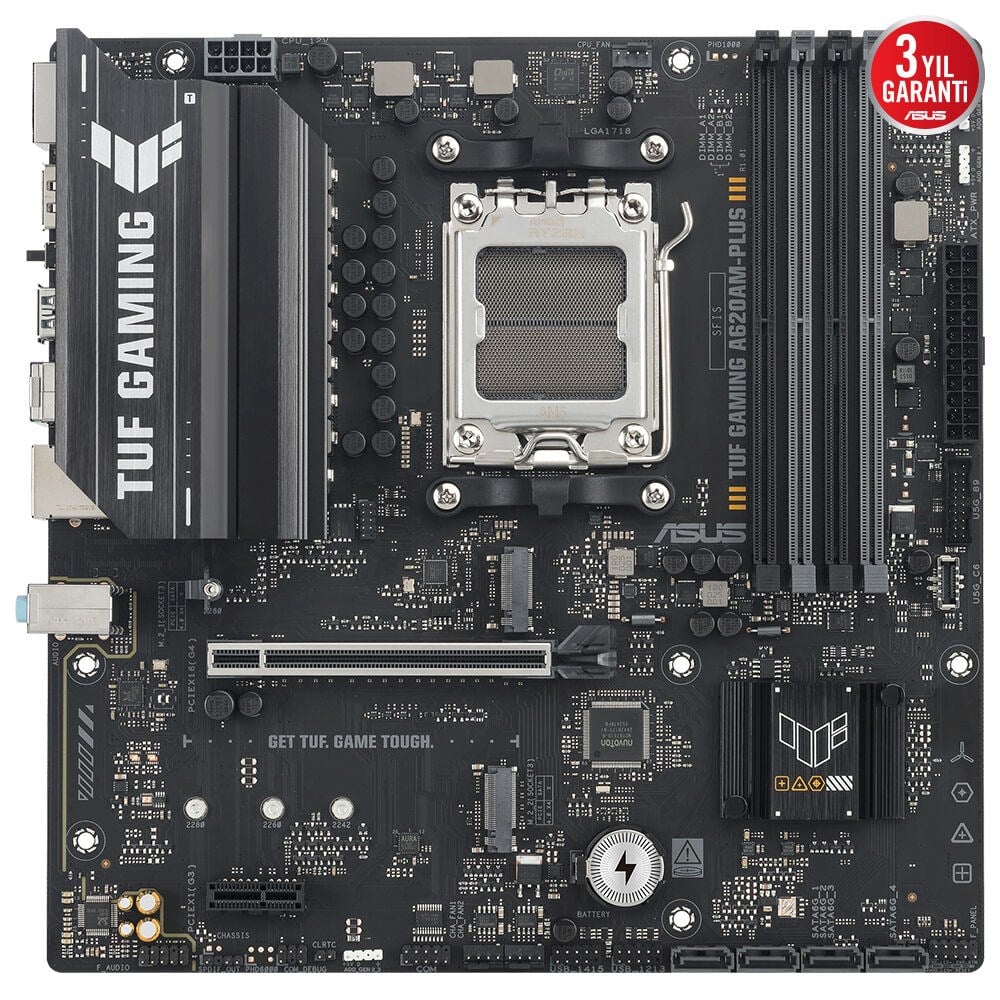 ASUS TUF GAMING A620AM-PLUS 7600MHZ(OC) DDR5 2xDP HDMI ÇİFT M2 USB3.2 AURA RGB 2.5GBİT LAN mATX