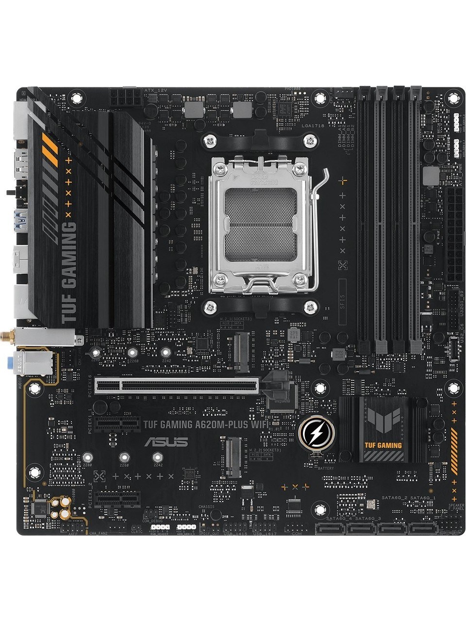 ASUS TUF GAMING A620AM-PLUS WIFI A620 DDR5 (Vga Yok) GLan 2.5G mATX HDMI DP WIFI BT RGB AM5 AMD Anakart