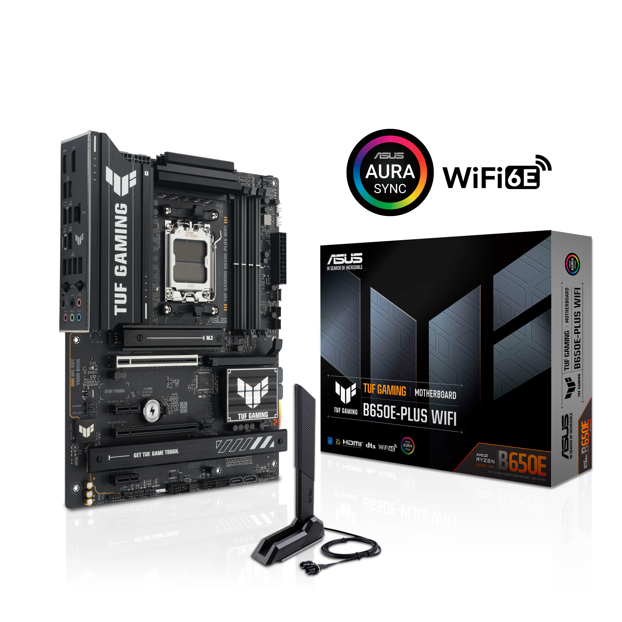 ASUS TUF GAMING B650E-PLUS WIFI B650 DDR5 (Vga Yok) GLan 2.5G ATX HD DP WIFI BT M2 RGB AM5 AMD Anakart