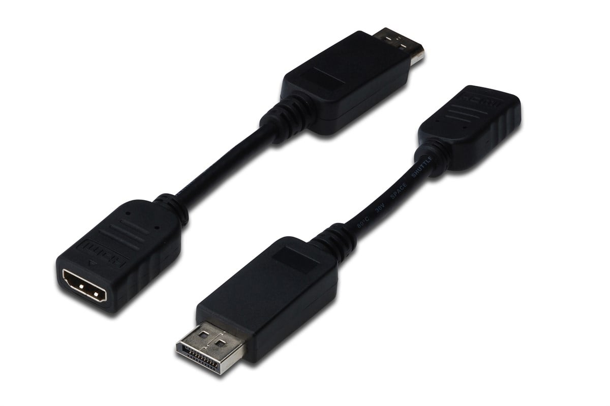 Beek DisplayPort (DP) <-> HDMI Adaptörü, Kablolu, DP Erkek - HDMI Tip A Dişi, 0.15 metre, kilit mekanizmalı, CE, siyah renk 