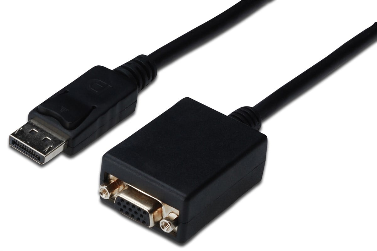 Beek DisplayPort (DP) <-> VGA Adaptörü, DP Erkek - HD15 Dişi, 0.15 metre, kilit mekanizmalı, CE, siyah renk