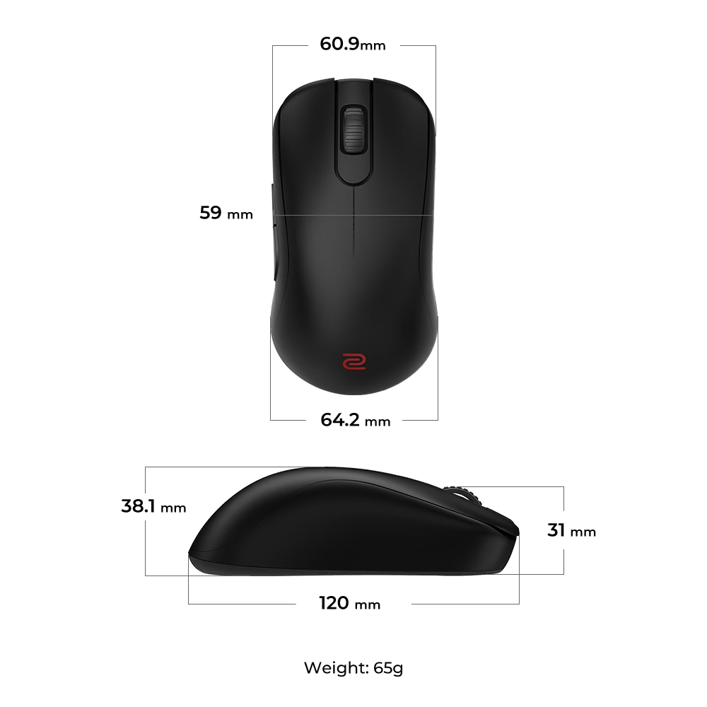 BENQ ZOWIE S2-DW 65gr 4000Hz 3200DPI 2.4GHz Kablosuz Gaming Mouse