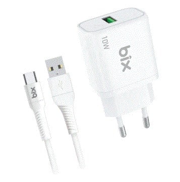 Bix BXC10TA BXC10TA-WT 18W 2.4A USB-A 1 m USB-A TO TYPE-C Beyaz KABLOLU SET