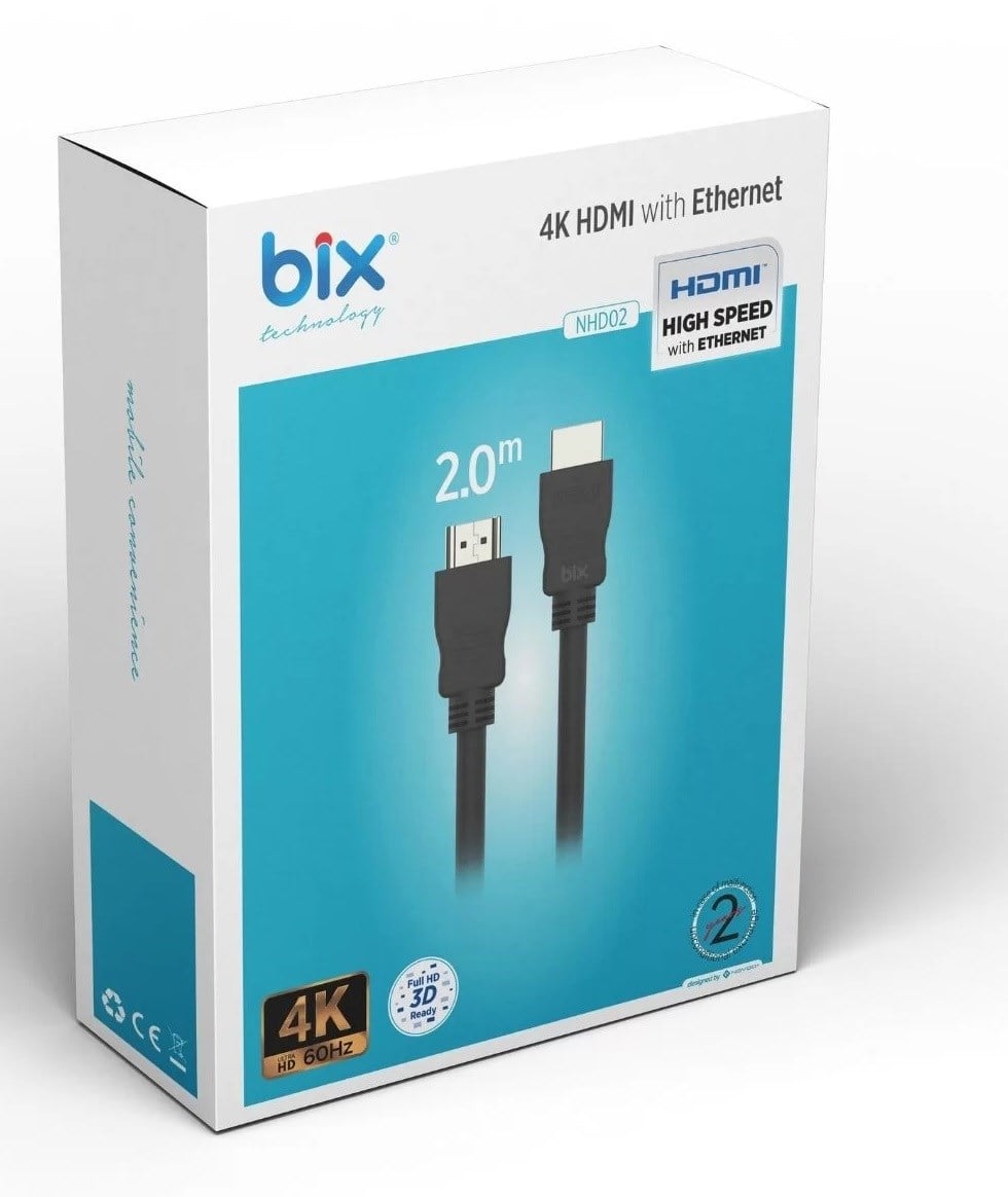 BİX NHD02 2 Mt 4K 60Hz Yüksek Hızlı HDMI Kablo