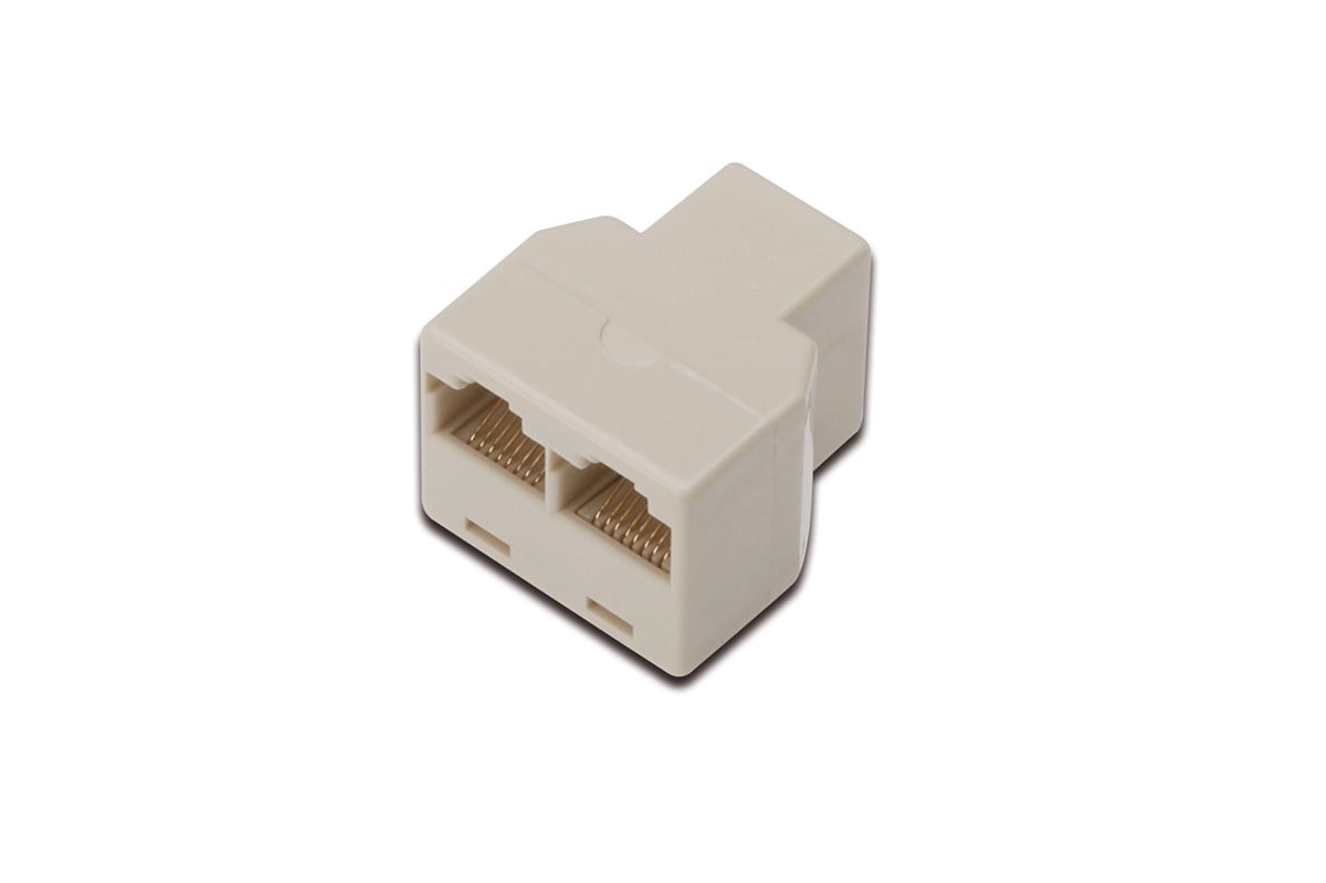 CAT.5E Adaptör (Coupler), Zırhsız/Unshielded, 1 x RJ45 Dişi <-> 2 x RJ45 Dişi