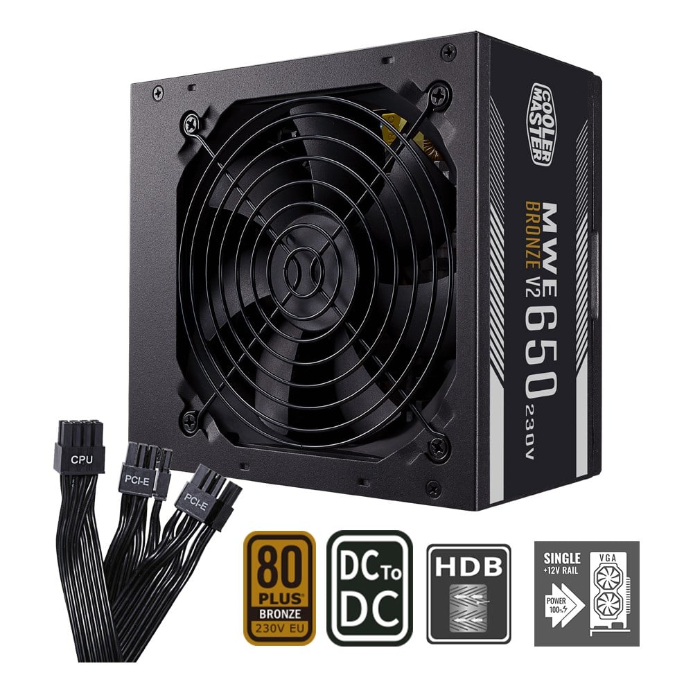COOLERMASTER 650W 80+ BRONZE CMP510 TG CP510-KGNN65-S01 4-ARGB Fanlı Gaming Mid-Tower PC Kasası