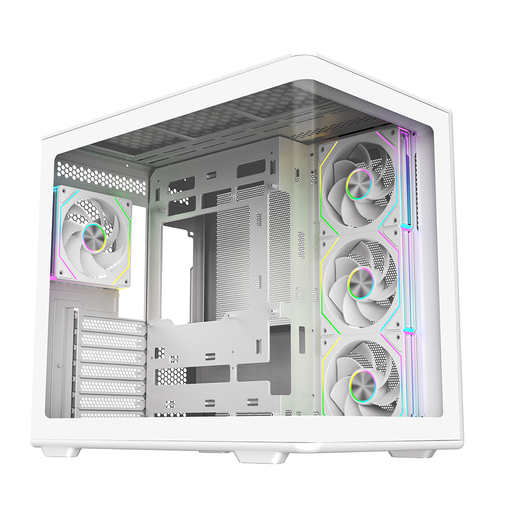 COOLERMASTER 850W 80+ GOLD ELITE 600 CURVE TG E600-WGNN85-S01 ARGB Gaming Mid-Tower PC Kasası Beyaz