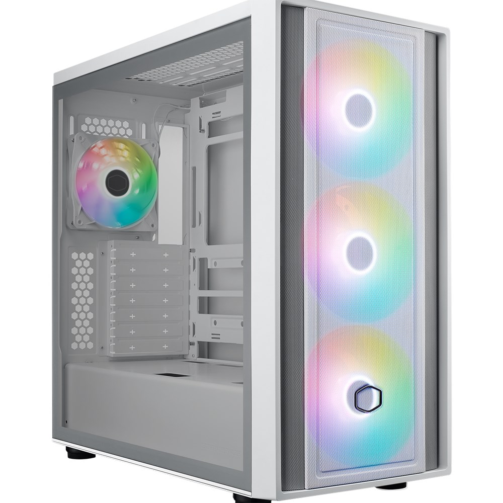 COOLERMASTER MasterBox 600 TG MB600-WGNN-S00 3-14CM ARGB Fanlı Gaming EATX PC Kasası Beyaz